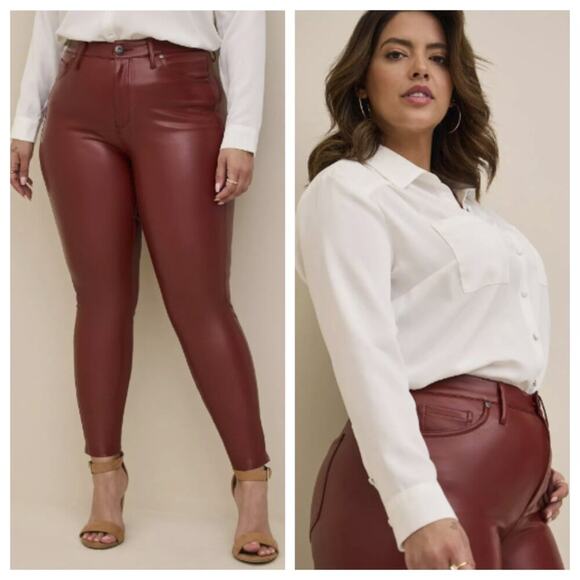 NWT Torrid Women's Sky High Skinny Faux Leather High Rise Pant Size 16 - Picture 2 of 9